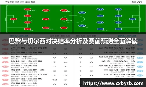 巴黎与切尔西对决赔率分析及赛前预测全面解读